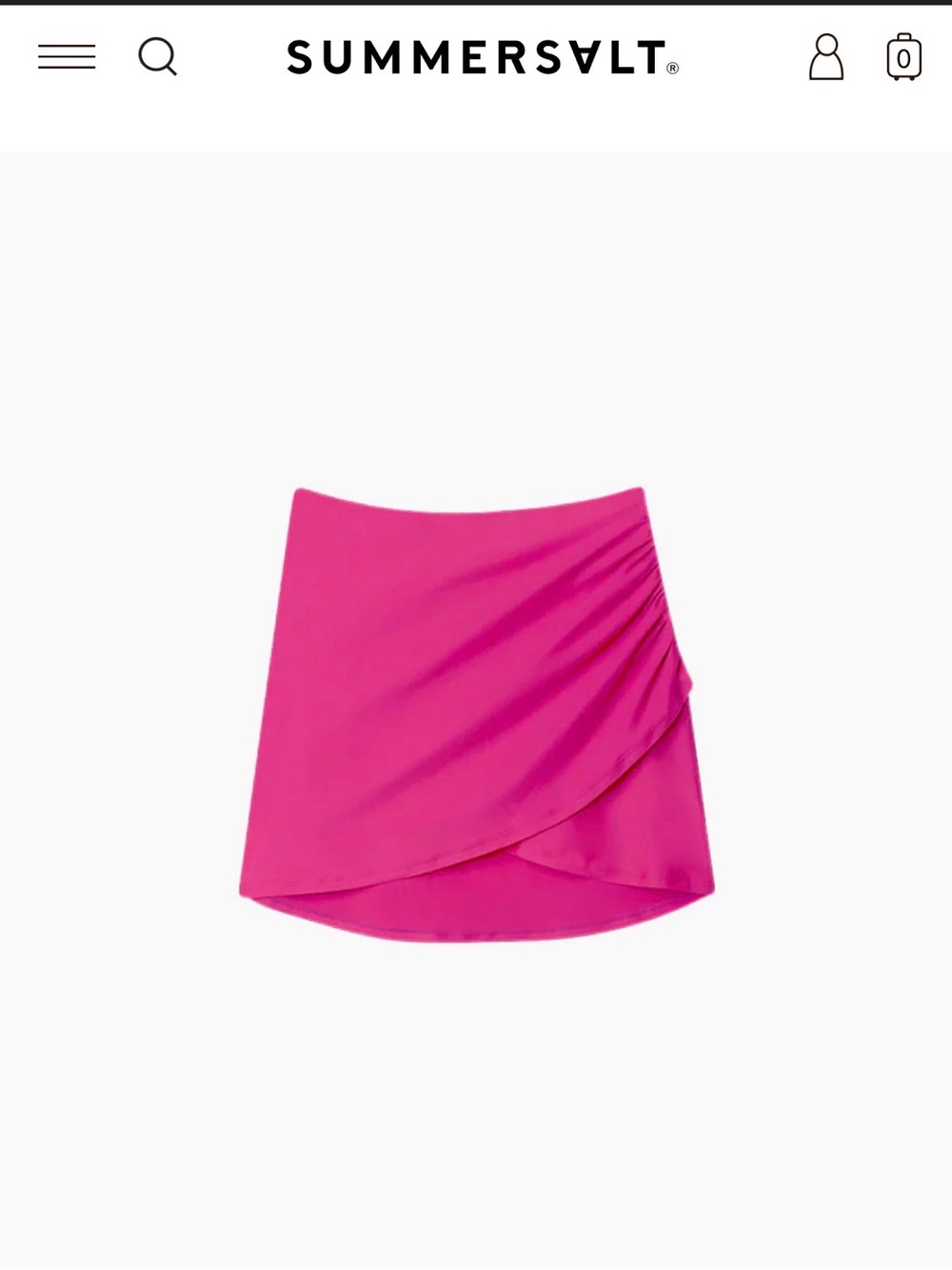 summersalt Fuchsia Pink Asymmetrical swim Mini Skirt